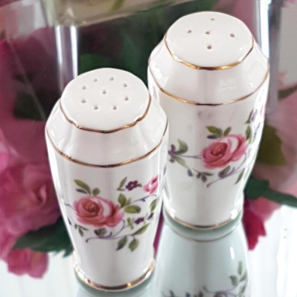 Royal Adderley FRAGRANCE Salt and Pepper Shakers Set Bone China England - Picture 8 of 10